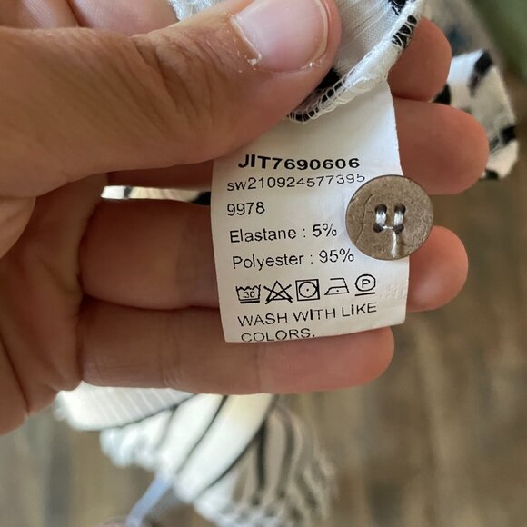 Emery Rose Striped Ribbed Knit Asymmetrical Button Pullover Top – Size Large - Picture 8 of 8